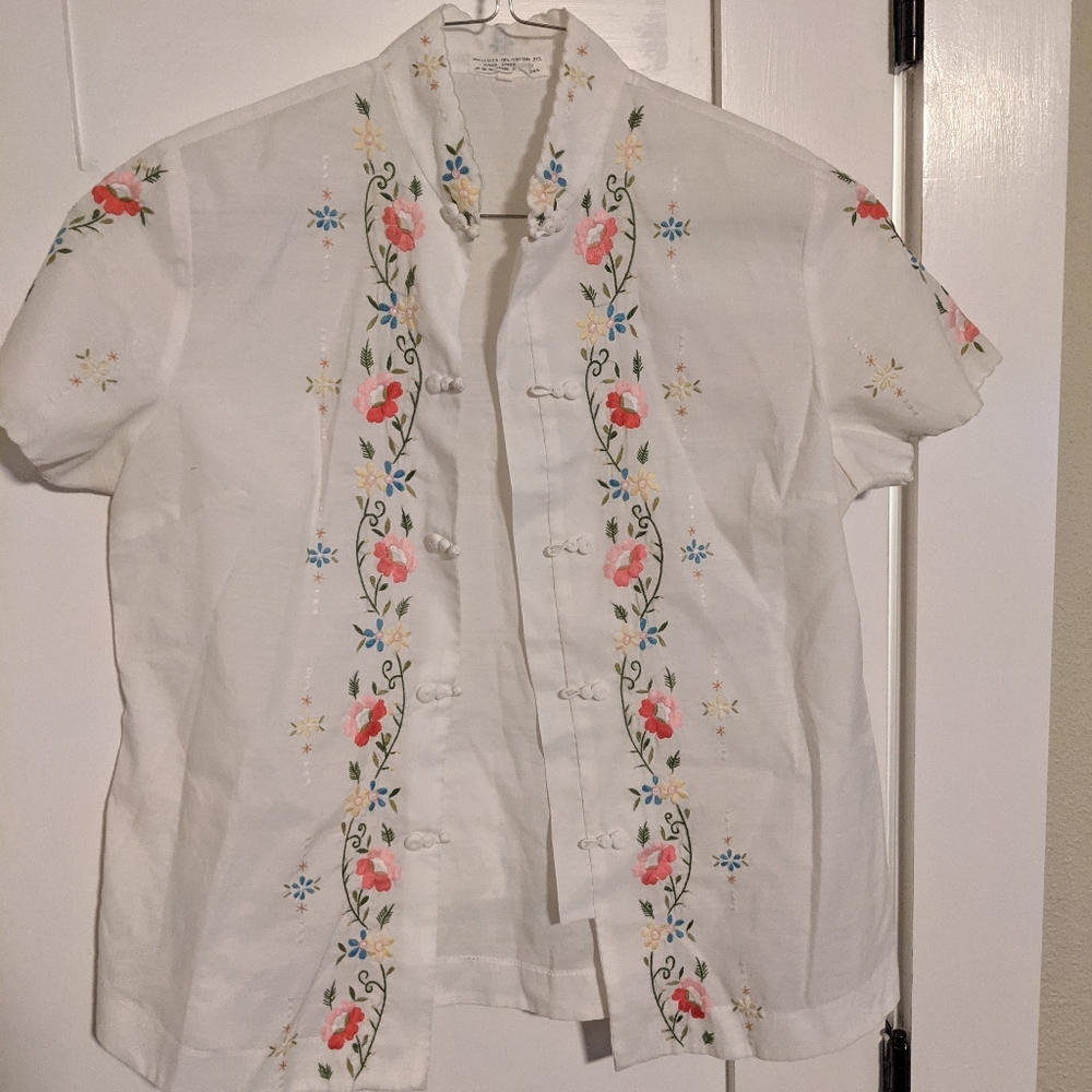 Chinese Style Button Up Short Sleeve Shirt